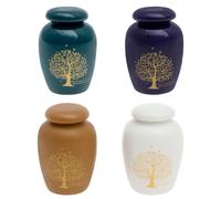 4Pcs Mini Cremation Urns for Ceramic Tree of Life Solid Sealing Mini Pet Urns Dog Funeral Urn Reliable Small Keepsake Urn Memorial Ashes Holder for Aluminum Alloy Memorial Ashes