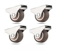 4Pcs Mini Fixed Caster Wheels Low Profile 1'' Silent Ball Bearing Furniture Casters Set Bed Drawer