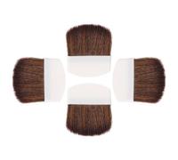 4pcs Mini Flat Powder Blush Makeup Brush for Women, White Horsehair | Comfortable Plastic Handle, Precise Nose Shadow Application, Long Term Use, Compact Beauty Tool