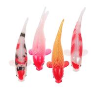 4pcs Mini Koi Fish Mini Goldfish Figurines Miniature Koi Fish Tiny Goldfish Realistic Carp Figurines for Dollhouse Garden Aquarium Tank Display