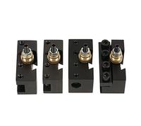 4pcs Mini Lathe Tool Post Holder Kit, Aluminum Alloy Boring Blade Turning Facing Holder Set for Small Bench Lathes, High Precision Rigid Adjustable Tooling