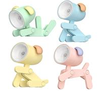 4pcs Mini LED Desk Lamps with Phone Holder Functions, Portable Christmas Desk Night Lamp in Dog Shape, Small Table lamp Night Lamp for Boys Girls Kids Students.