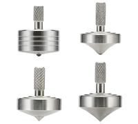 4PCS Mini Metal Spinning Top, Funny Desktop Gyro, Kill Time Reduce Stress ADHD Toys, Perfect Balance, Precision CNC Machined from A Solid Block of 304 Stainless Steel (Silver)