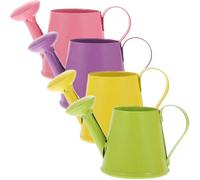 4pcs Mini Metal Watering Can for Plants, Boy Girl Grip | Vintage Aesthetic, Polished Alloy Finish, Dual-handle Design, for Classroom Gardening and Patios
