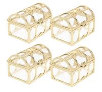 4pcs Mini Pirate Treasure Chest Plastic Box for Pretend Play