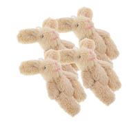 4pcs Mini Plush Bunny Ornaments Cute Dollhouse Rabbit Decor for Home Collectors for Cozy Ambiance and Miniature Plush Doll Accessories