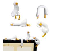 4PCS Mini Resin Goose Figurine,Funny Computer Decor,3D Craft Sculpture,Tiny Cute Goose Statues for Office Desk,Car Dashboard,Duck Desk Accessories,Duck Office Monitor & Dashboard Decor