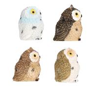 4pcs Mini Resin Owl Figurines for Forest and Garden Decor