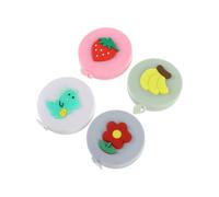 4pcs Mini Retractable Tape Measure for Body Checks, Sewing Use | Plastic and Metal Build, Flexible round Design, Assorted Bright Cartoon Colours for Crafters and Tailors