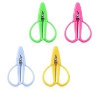 4pcs Mini Scissors, 6.5x4.2cm/2.56x1.65in Tiny Portable Small Travel Needlepoint Scissors with Cover for Sewing Embroidery DIY Crafts Yarn Paper Cutting Home Use (Green, Yellow, Pink, Light Blue)