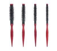 4pcs Mini Solid Wood Curling Roller Comb for Straight Hair, Salon Use | Air Holes, Heat Resistant ABS Body, Ergonomic Handle, Nylon and Magnet Parts, Home Styling Tool