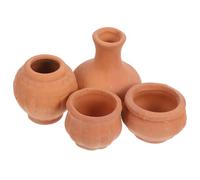 4Pcs Mini Terracotta Flower Pots for Dollhouse DIY Succulents and Small Plants Compact Clay Flower Planters Home Decor