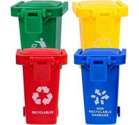 4Pcs Mini Trash Can Dollhouse: Bright Color Garbage Bin Garbage Sorting Game Miniature Garbage Bin Model for Dollhouse