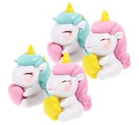 4pcs Mini Unicorn Resin Figurine for Bonsai and Succulent Scene Decor