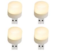 4Pcs Mini USB Night Light Small Plug in LED Nursery Lamp Car Ambience Warm Light, Small USB Nursery Lamp