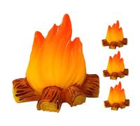 4pcs Miniature Campfire Ornament Resin Dollhouse Decoration | Rustic Modern Style, Fine Workmanship, Versatile Décor for Miniature Scenes