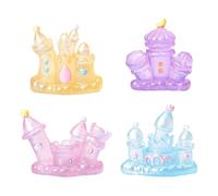 4Pcs Miniature Castles Figurines Minis Fairys Tale House Statues Ornament for Diys Fairys Garden Microlandscape Decorations Minis Fairys Tale Princess Houses Statuess