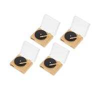 4pcs Miniature CD Player Model Tiny Record Player Decor for Dollhouse Living Room and Bedroom Realistic Detailing Compact Design for Miniature Scenes