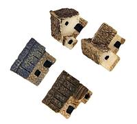 4Pcs Miniature Fairy Garden Stone Houses Mini Cottage House Miniatures Decor Accessories Gardening Decoration Kit Clever treatment