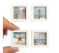 4PCS Miniature Landscape Wall Art for Dollhouses - Small Picture Frames for Miniatures Décor, Ideal Dolls House Accessories for Living Room, Bedroom or DIY Craft Scenes