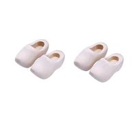 4pcs Miniature Wooden Shoes Model Handmade Klompen Decor for Dollhouse DIY Crafts Mini House Accessories Sturdy Smooth Surface for Playtime