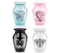 4PCS Mixed Pattern Ceramic Sharing Urns for Ashes, Memorial Keepsake Set
