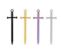 4pcs Mixed PVD Stainless Steel Long Sword Pendant Charms Jewelry Making Charm Weapon Tool Jewelry Charms Non-Fading Handmade Material Necklace Earrings Additions Fashion Women'S Men'S Sword Additions
