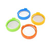 4pcs Mm Mason Jar Sprouting Lids with Plastic Ring and Metal Mesh