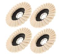 4pcs MM Wool Felt Flap Polishing Disc for Metal and Stone | Beige Multilayer round Design, Wax Application Aid, Captures Fine Particles, for Garage Workshops