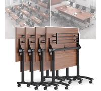 4PCS Modern Folding Conference Table Set61in Rectangular Flip Top Wooden Desk for Mobile Meeting Room Classroom & TrainingVersatile Meeting Furniture for Collaborative Spaces
