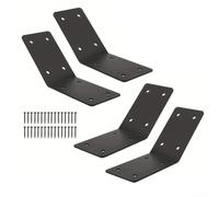 4pcs Modern Shelving Bracket 45 Degree Support Brackets for Log Cabin Tree House Support Wood Post and Beam Furniture Bracket Black Iron 127x127x76mm
