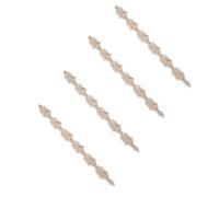 4Pcs Modern Unpainted Long Piece Vertical Carved Wooden Corner Applique Onlay with 5 Same Carved Flowers 21x2cm