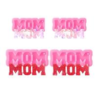 4Pcs Mom Word Silicone Silicone Mold,Mother Day Chocolate Candy Keychain Molds,Mom Birthday Handmade Gift for DIY Cupcake Ice Cube Candy Fondant Mold, Pudding, Desserts, Cake Decoration
