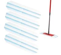 4PCS Mop Replacement Pads for Vileda H2prO / O-Cedar H2prO Flat Mops System Microfiber Mopping Head Cloths Refills Reusable Washable Replacement Safe on Wood Floors Vinyl Tile Baseboards Walls