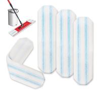 4Pcs Mop Replacement Pads for Vileda Mop Head FlatMop System Washable and Reusable Microfiber Pads Compatible with O-Cedar H2pro for Wood Floors Tile Hardwood Bamboo Baseboards Walls