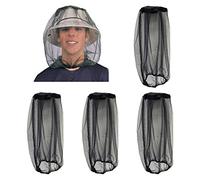 4Pcs Mosquito Head Net Anti Insect Midge Net Head Cover, Head Net Mesh for Outdoor Hiking Camping Fishing, Black