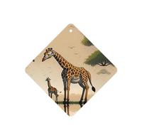 4pcs Mother And Child Giraffe Car Aroma Diffuser Square Hanging Fragrance Tablet Car Interior Decoration Closet Shoe Closet Fragrance Freshener