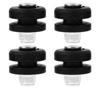 4pcs Motorcycle Aluminum Alloy Trunk Base Plate Buckle Spacers with Black Plastic Pads, Universal Rear Luggage Top Box Mount, Motor Replacement Part for Helmet Case Bracket