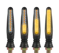 4PCS Motorcycle Indicators - Flowing Turn Signal Lights with 12 LEDs, 12V Universal Fit for Motorbikes, Scooters, Quads, Cruisers - Amber, Super Bright, Easy Installation