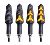 4PCS Motorcycle Turn Signal Light Built Flasher Relay 12LED Flowing Turn Signals Motorbike Turning Indicators 12V Turn Signals