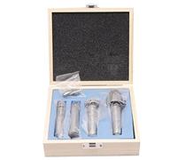 4pcs MT2 Wood Lathe Live Center Drive Spur Cup Set with 2pcs Extra Replacement Tips, MT2 Arbor Woodworking Tool Kit for Wood and Metalworking Lathe Woodworking Thimble with Wooden Case
