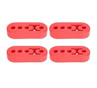 4PCS Muffler Exhaust Hanger, 4-Holes 12mm Universal Polyurethane Adjustable Red Exhaust Hanger Removal Tool Exhaust Rubber Mount for Poly Exhaust Hanger Rubber Silencer Hanger