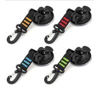 4Pcs Multi-Coloured Suction Cups With Hooks/straps by Manhattan International. Best for Multipurpose Heavy Duty Sucker Cups Hooks for Home, Outdoor Car Window, Camping, Van, Truck, Awning Boat Tarp.