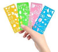 4PCS Multi-Functional DIY Stencils for Painting, Includes Various Patterns and Shapes, Drawing Stencils for Art Projects, Scrapbook and Journal Decor, Painting Stential for Crafts Reusable