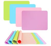 4Pcs Multi-Purpose Silicone Mat, A3 Large Food Grade Sheets for Resin Moulds,30* 40cm Extra Large Craft Mats for Crafts Liquid Resin Casting Molds Mats, Heat-Resistant Silicone Rubber Placemat-4 Color