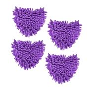 4Pcs Multi-Purpose Triangular Mop Heads, Mini Microfiber Mop Brush Head Replacement for Triangle Spin Mop for Wall Ceiling Floor Cleaning 16x16CM Purple