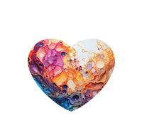 4pcs Multicolored Marbling Car Aroma Diffuser Heart Shape Hanging Fragrance Tablet Car Interior Decoration Closet Shoe Closet Fragrance Freshener