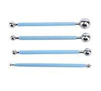 4PCS Multifunctional Ball Shape Modeling Tool Set, Metal Ball Fondant Cake Decorating Double Ended Metal Ball Tools for Handcraft, Pottery and Clay Crafts