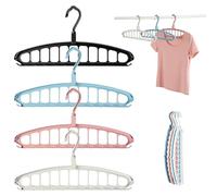 4Pcs Multifunctional Foldable Clothes Hanger with 11-Hole, 2026 New Upgraded Wardrobe Organizer Hangers with 360° Rotation Hooks, for Shirts Coats, Space Saving for Closets Apartments (Mix-4 Pcs)