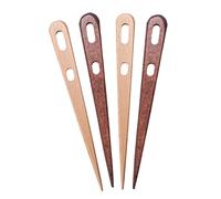 4Pcs Multipurpose Large Two-Eyed Nalbinding Needle - Tapestry Needle for Weaving, Knitting, and Crochet - Handmade Binding Tool in Beech Wood